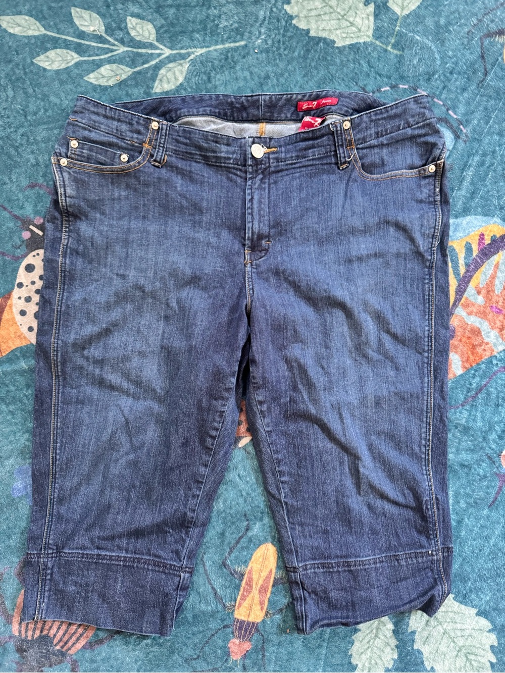 SEVEN7 Women’s Dark Blue Denim Capris Jeans 20 VGUC Summer Plus Size